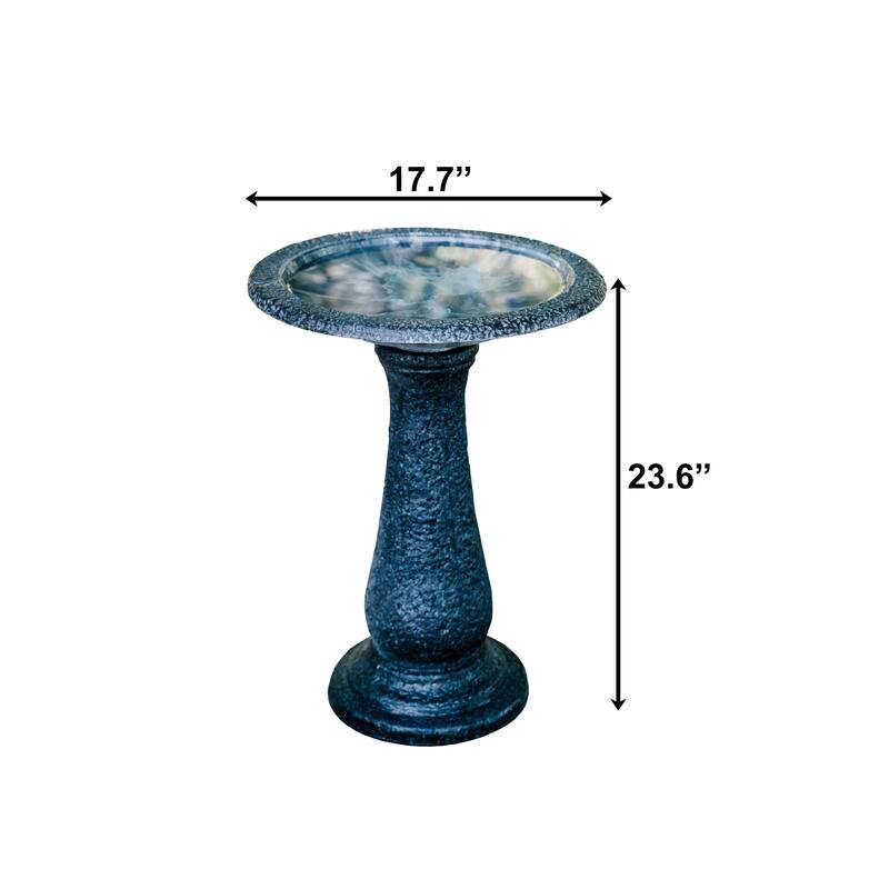 XBrand Set of 2 Birdbaths w/ Round Pedestal & Base, 23.6 Inch Tall