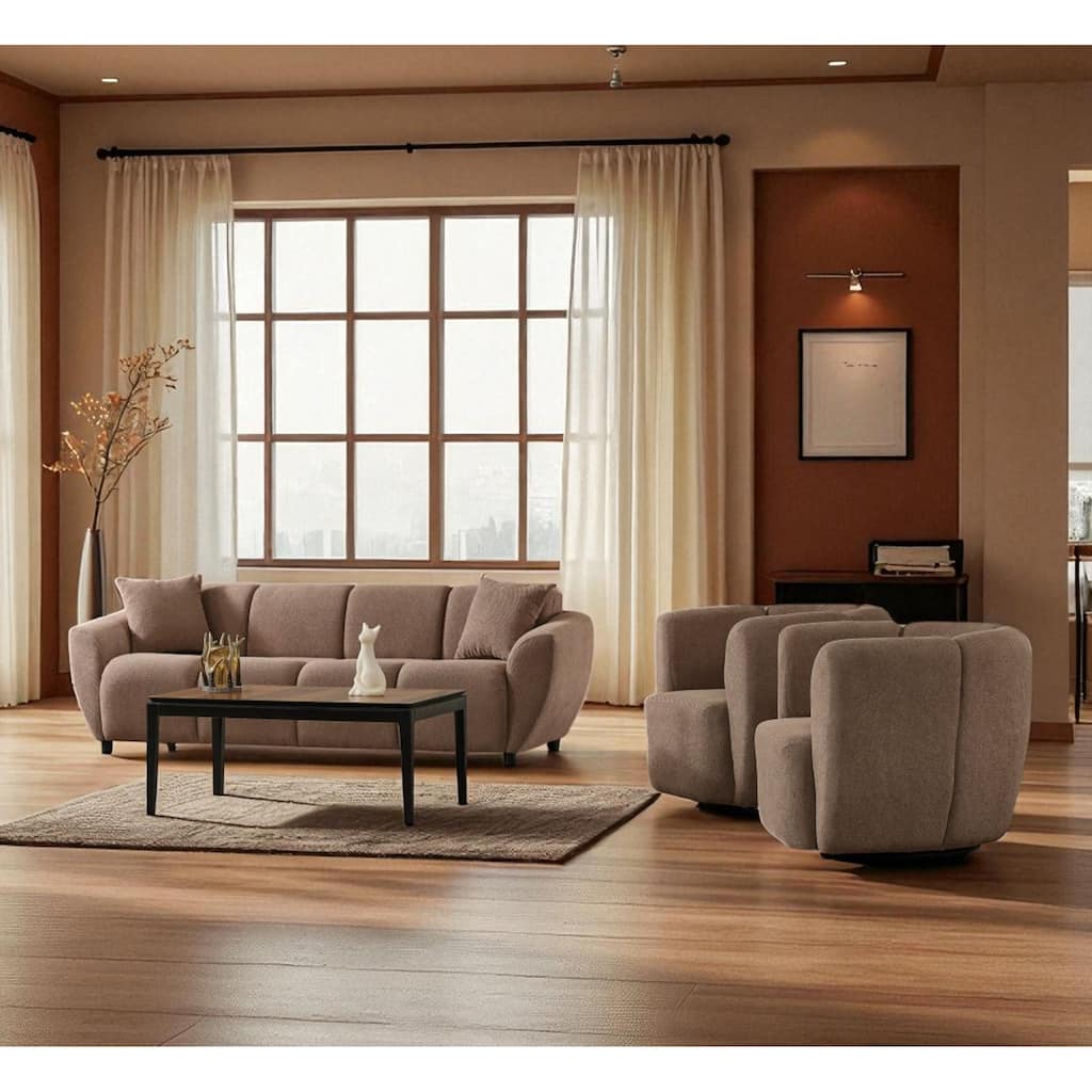 Karo 3 Pieces Living Room Sets 1 Sofa 2 Chair