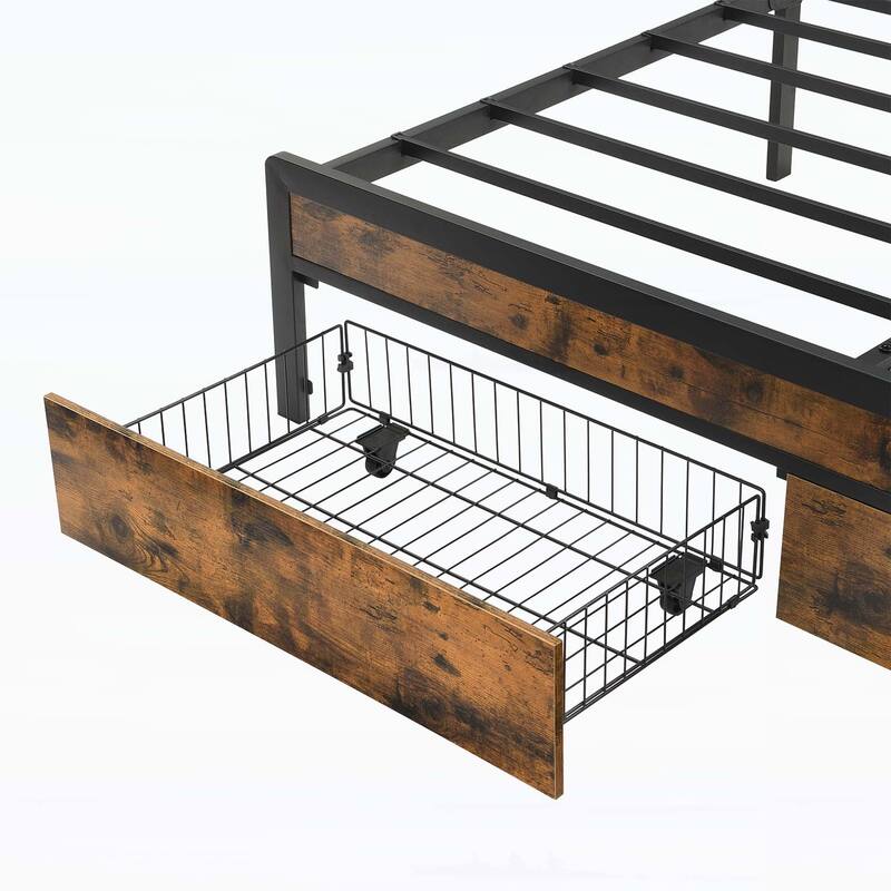 Versatile Storage Bed with LED Lights and Headboard for Comfortable Sleep