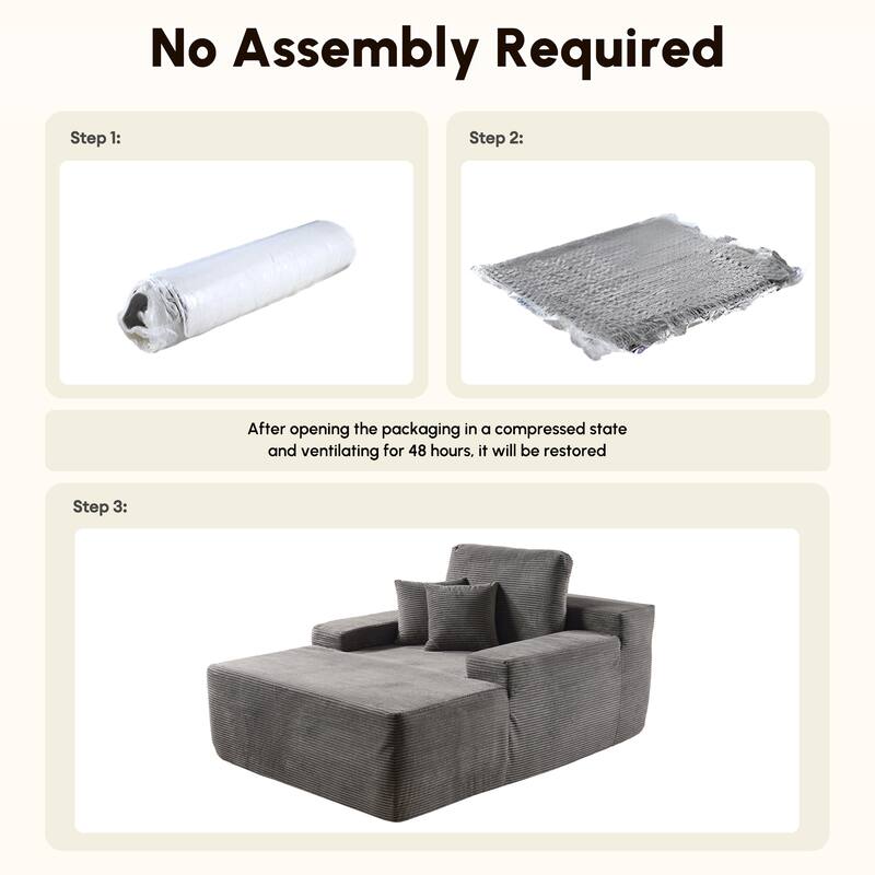 HOOOWOOO Modern Upgraded Fabric Sofa Chaise Lounge
