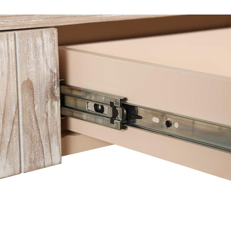 59'' Vintage Crafted Entryway Table With Two Hidden Handle Drawers