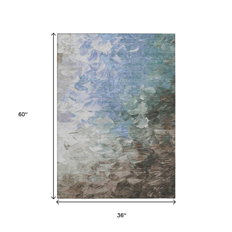 HomeRoots Abstract Transitional Rectangle Outdoor Rug