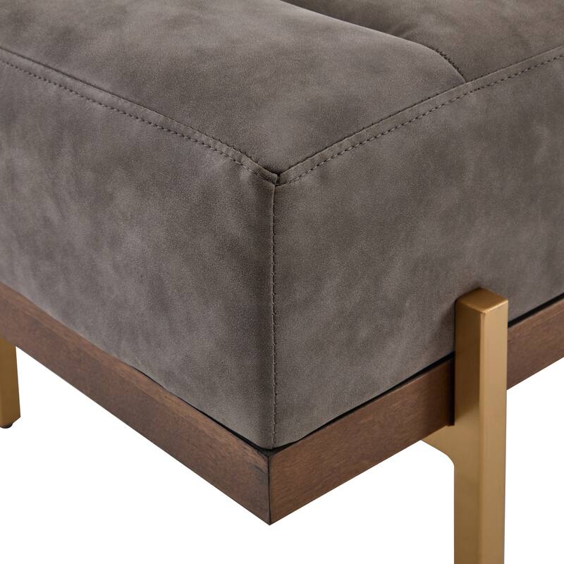 Christopher Knight Home - Sunfay Modern Channel Tufted Bench with Gold Base for Stylish Home Accents