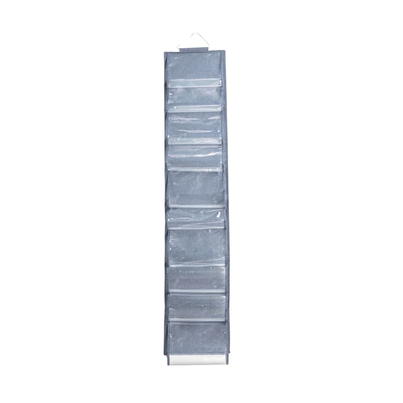 Household Essentials Over-the-Door Cotton Blend and Plastic Shoe Organizer - 12.5"L x 7.8"W x 59.8"H