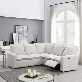 L Shaped Sectional Sofa Living Room Sofa with 2 Power Recliner Chair USB Port Home Theater Theater Room Leisure Couch Bed Bath Beyond 39475935