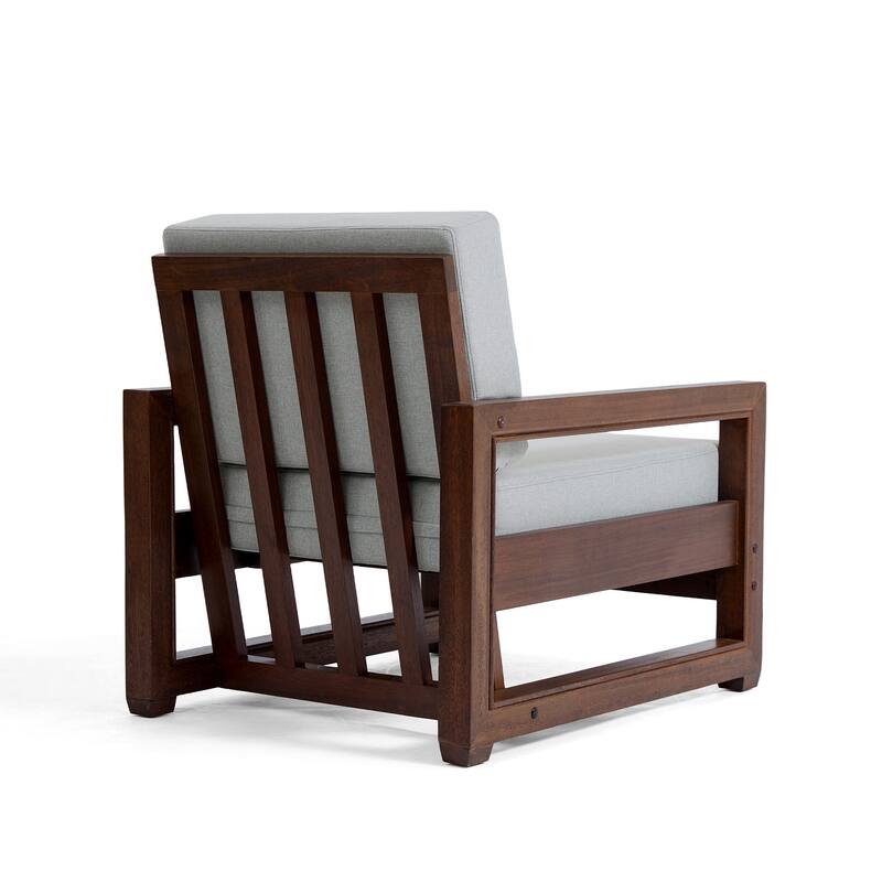 3-Piece Teak Wood Chair Outdoor Patio Conversation Set with Table