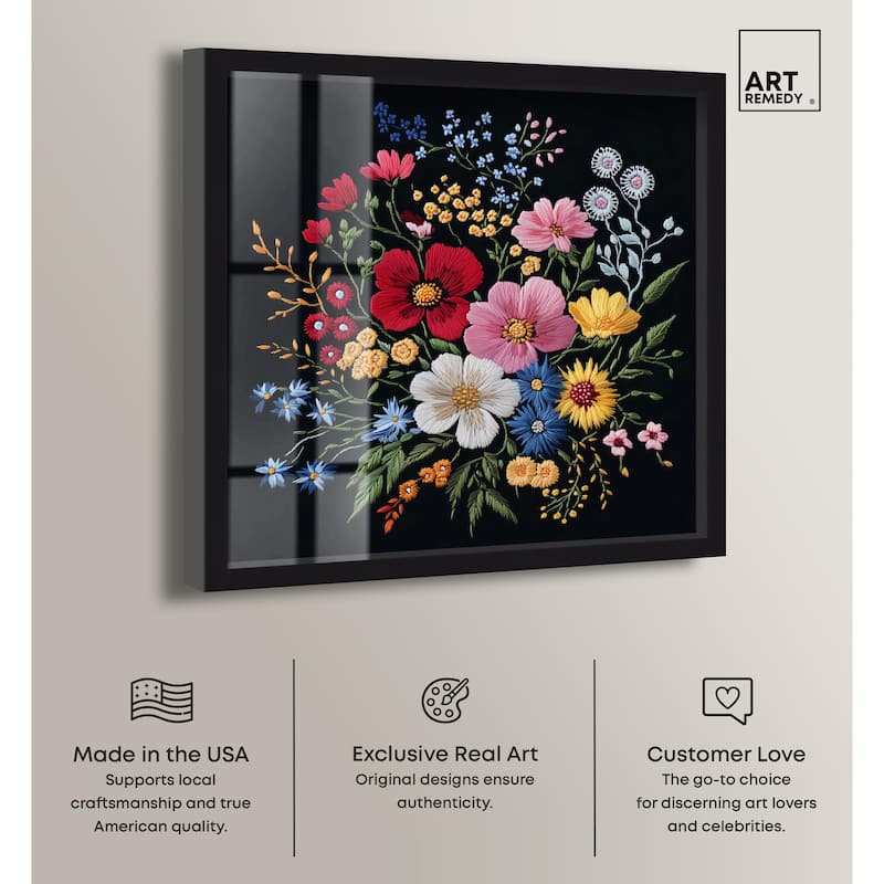 Midnight Wildflower Weave Shadowbox by Art Remedy