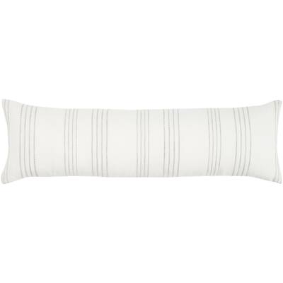 Mina Victory Life Styles Striped White/Grey Throw Pillow , ( 12" x 40" )