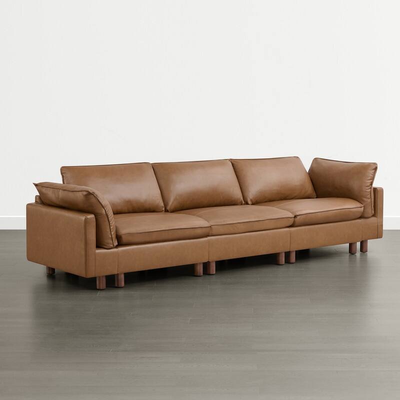 Spruce & Spring Modular Cloud Couch Sofa with Wood Legs for Living Room