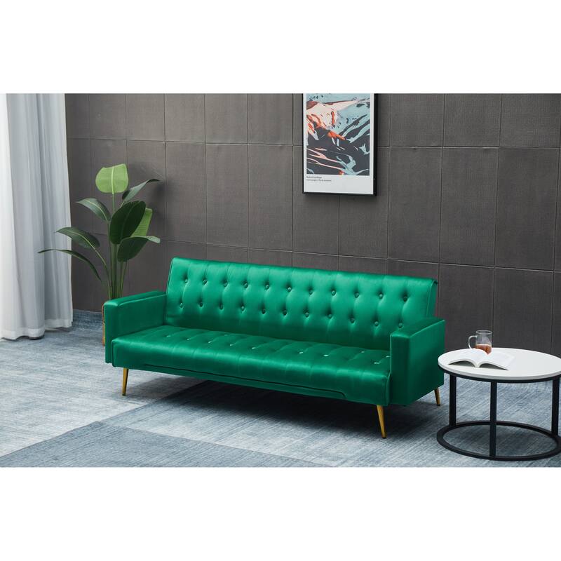Green Solid Wood + MDF Sofa Bed for Small Spaces