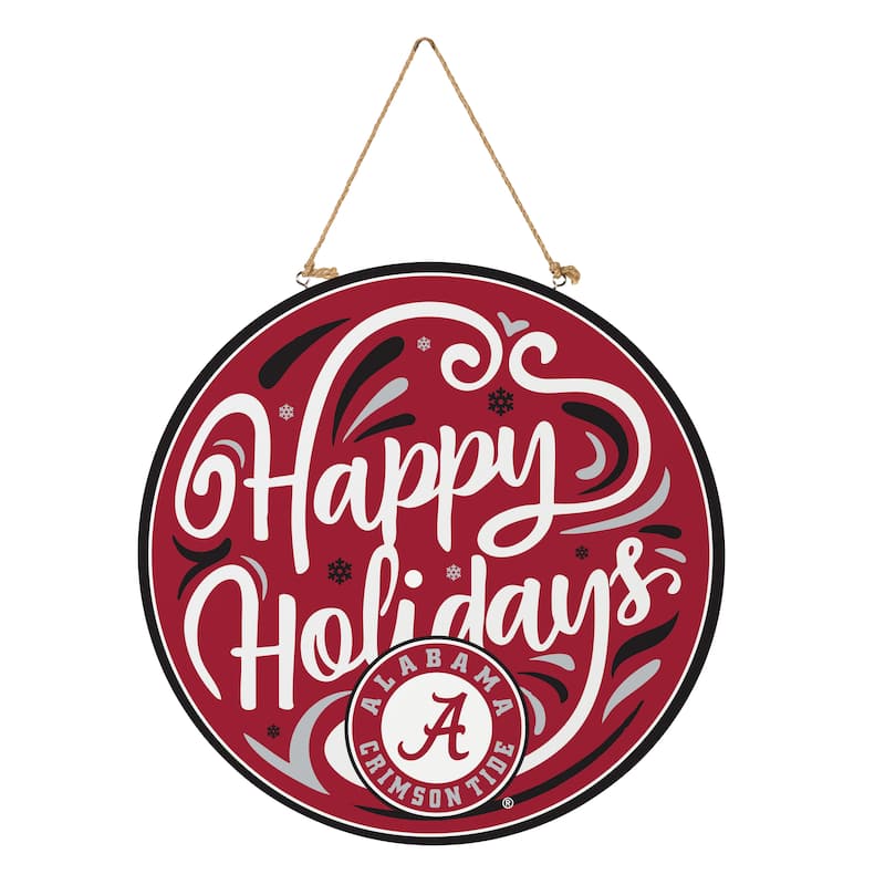 University of Alabama 18" x 18" Happy Holidays Door Décor Wall Sign - 18" x 18"