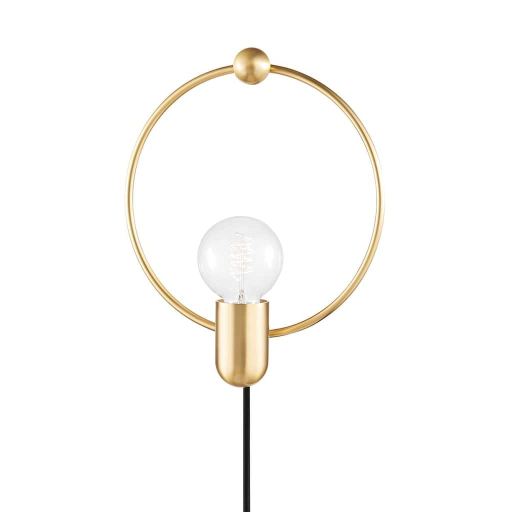 Mitzi By Hudson Valley Darcy 1 Light Portable Wall Sconce Aged Brass