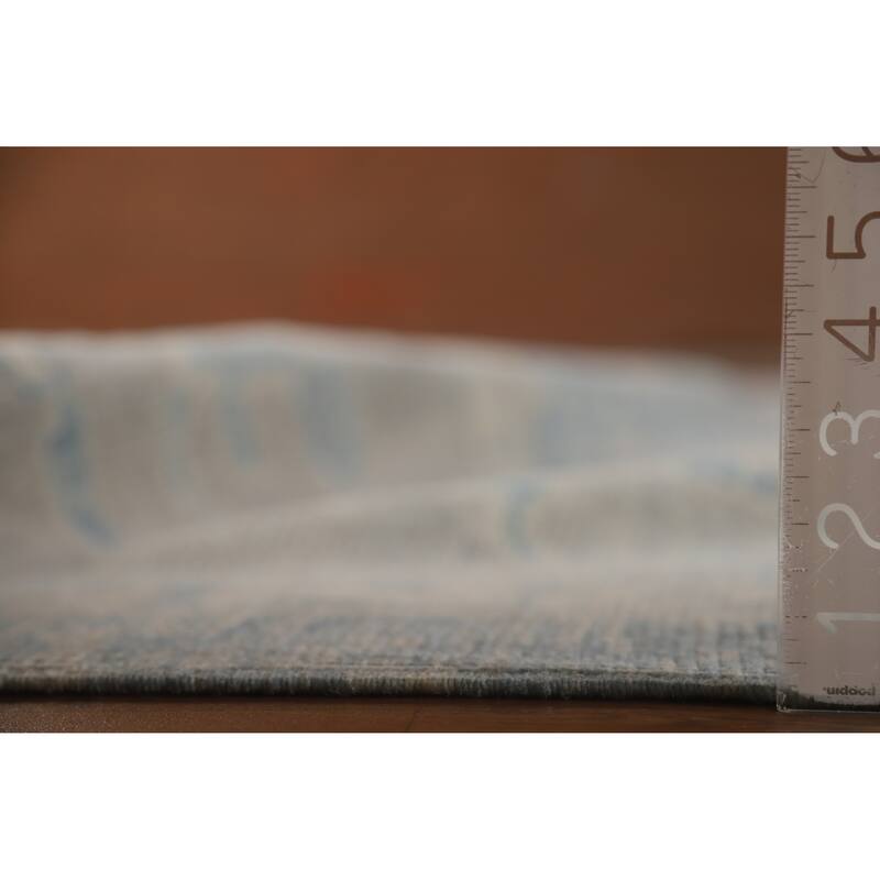 Hand Knotted Oriental 100% Wool Carpet Transitional All-Over Navy Blue & Blues Oushak Area Rug - 17' 7'' X 13' 6''