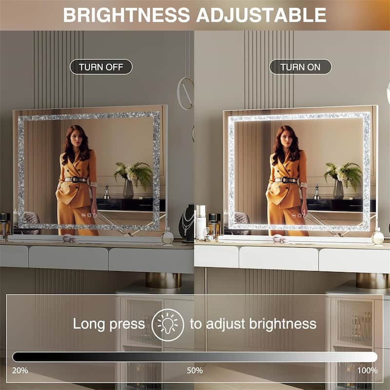 Crystal Light Strip Vanity Mirror