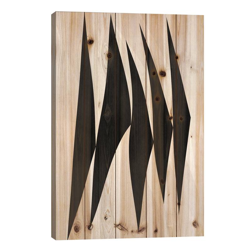Modern Art - Zebra Print Tribal Paint Print On Wood by 5by5collective - Multi-Color - 26x18x1.5