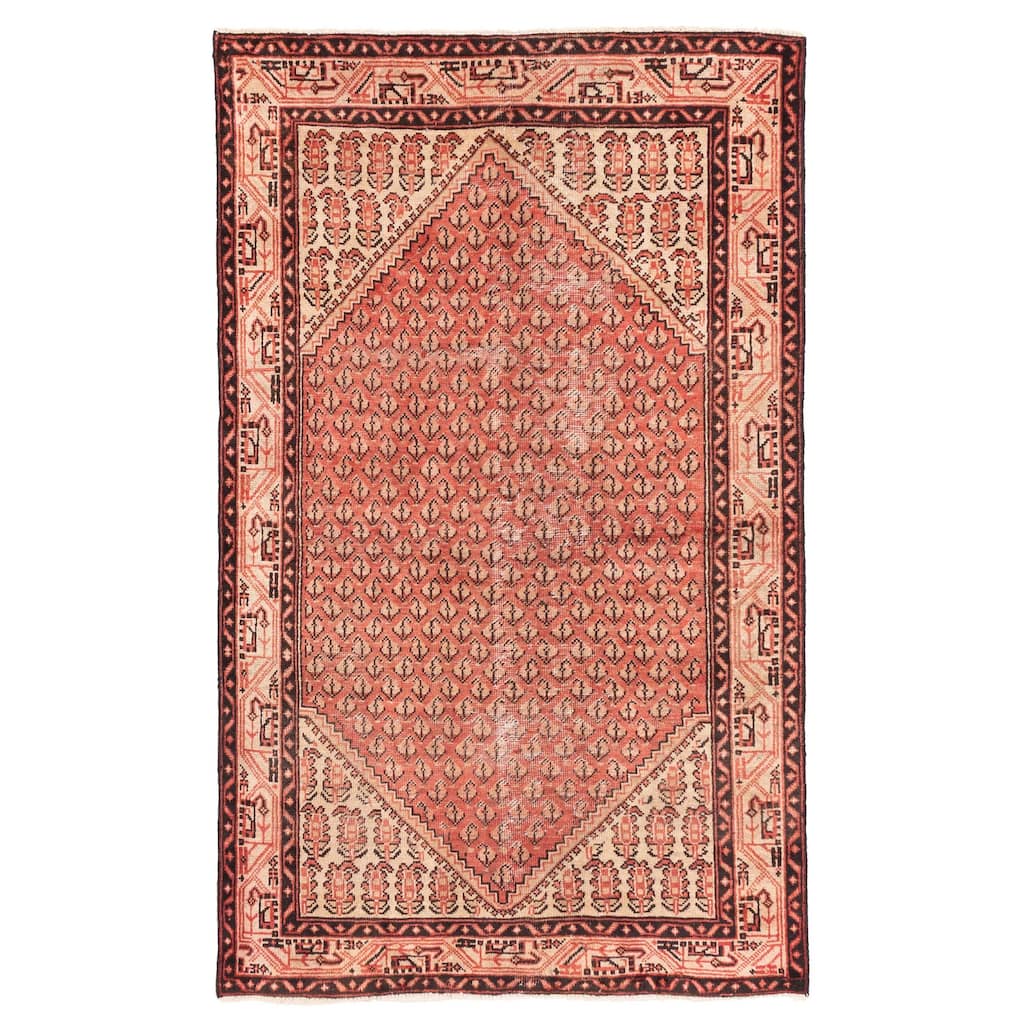 ECARPETGALLERY Hand-knotted Andelz Red Wool Rug - 3'11 x 6'5