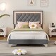 preview thumbnail 1 of 9, Twin Upholstered Platform Bed with LED Headboard and Touch Controls, Modern Velvet Frame with