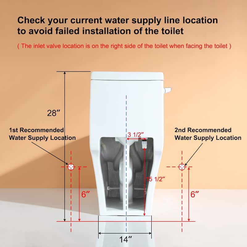 HOROW 1-Piece 1.28 GPF Compact Elongated Toilet in White with Comfort Height and Soft-Close Seat Included - N/A