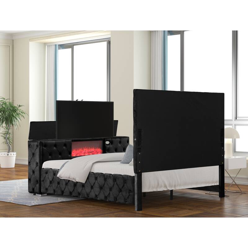Encore King / Queen 4PC / 5PCS Bedroom Set in Beige / Black / Gray