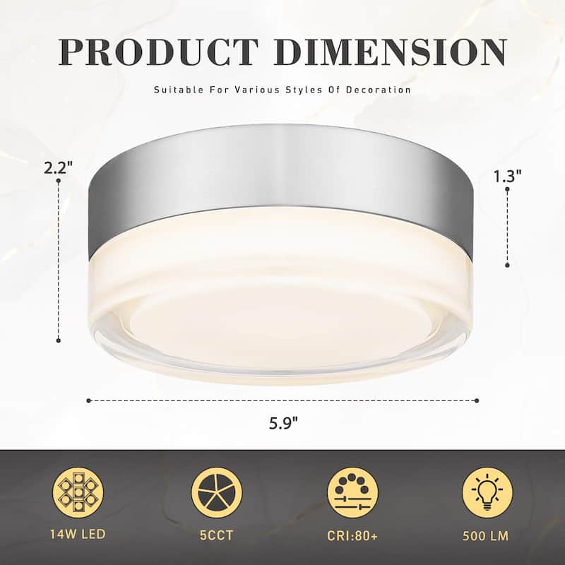 6 Inch LED Flush Mount Ceiling Lights, 4 Packs