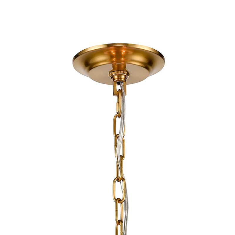 Elk Home Harp Lane Satin Brass With White Shade 4 Light Pendant