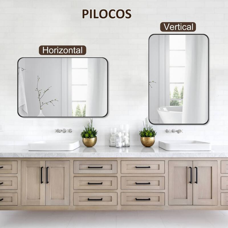 Rectangle Bathroom Mirror for Vanity Wall Mounted Vertical Horizontal Makeup Mirror