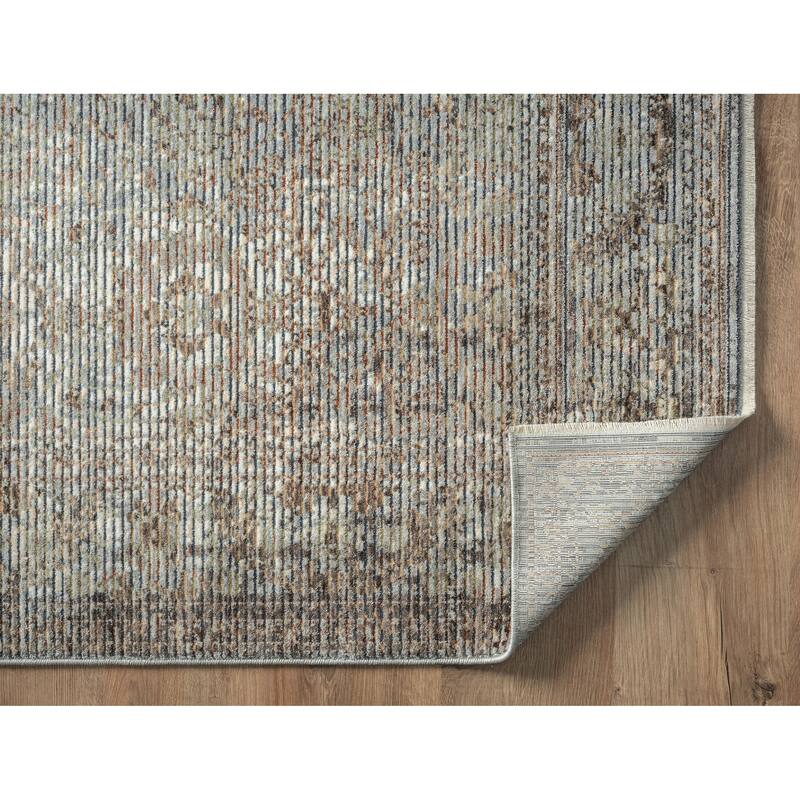 Riviera Collection Floral Light Gray Area Rug