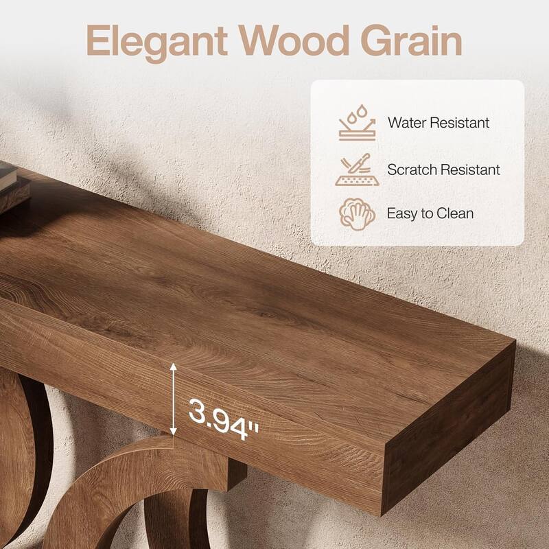 43.31-Inch Farmhouse Console Table for Entryway, Unique Narrow Sofa Table Behind Couch