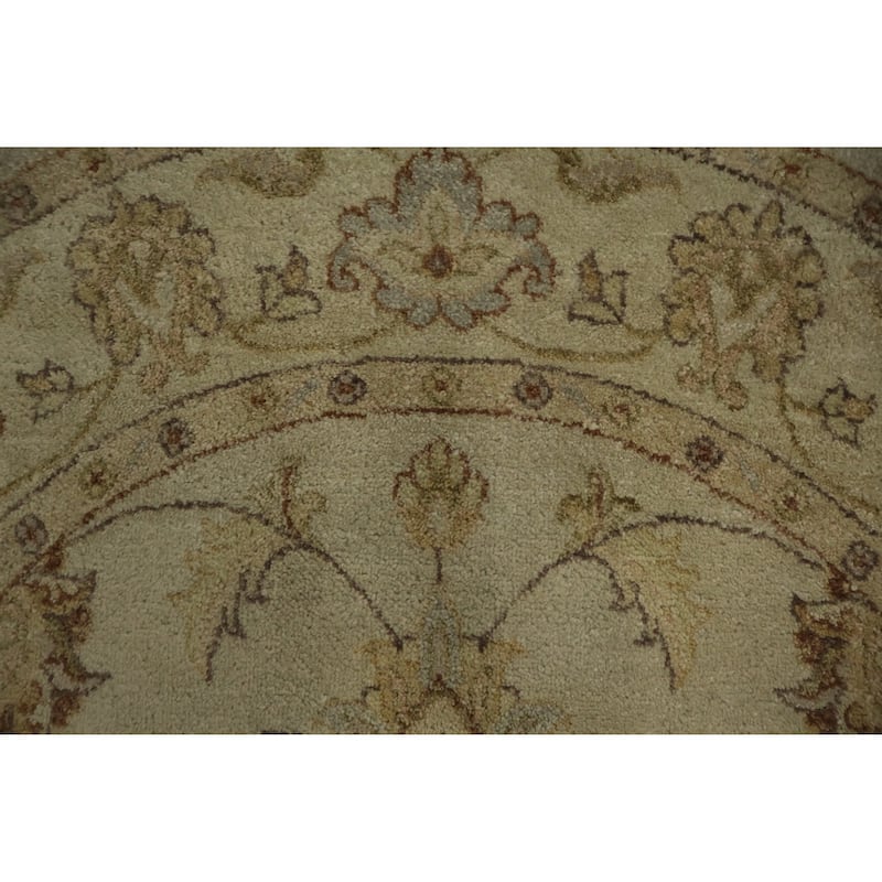 Hand Knotted Oriental 100% Wool Carpet Traditional Floral Beige & Ivories Peshawar Area Rug - 4' 1'' X 4' 2''