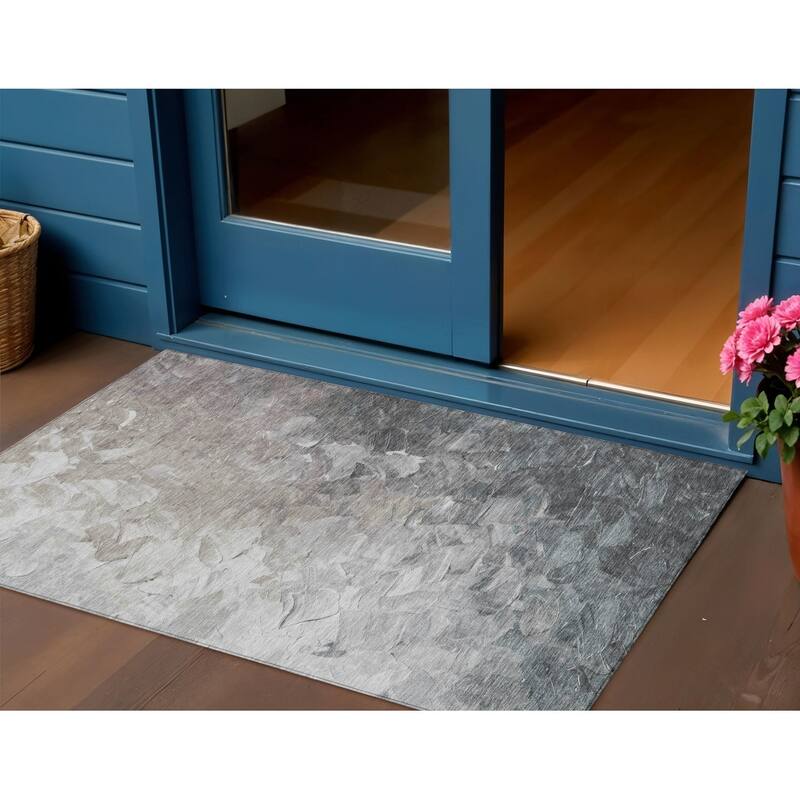 HomeRoots Abstract Transitional Rectangle Outdoor Rug - 3' x 5'