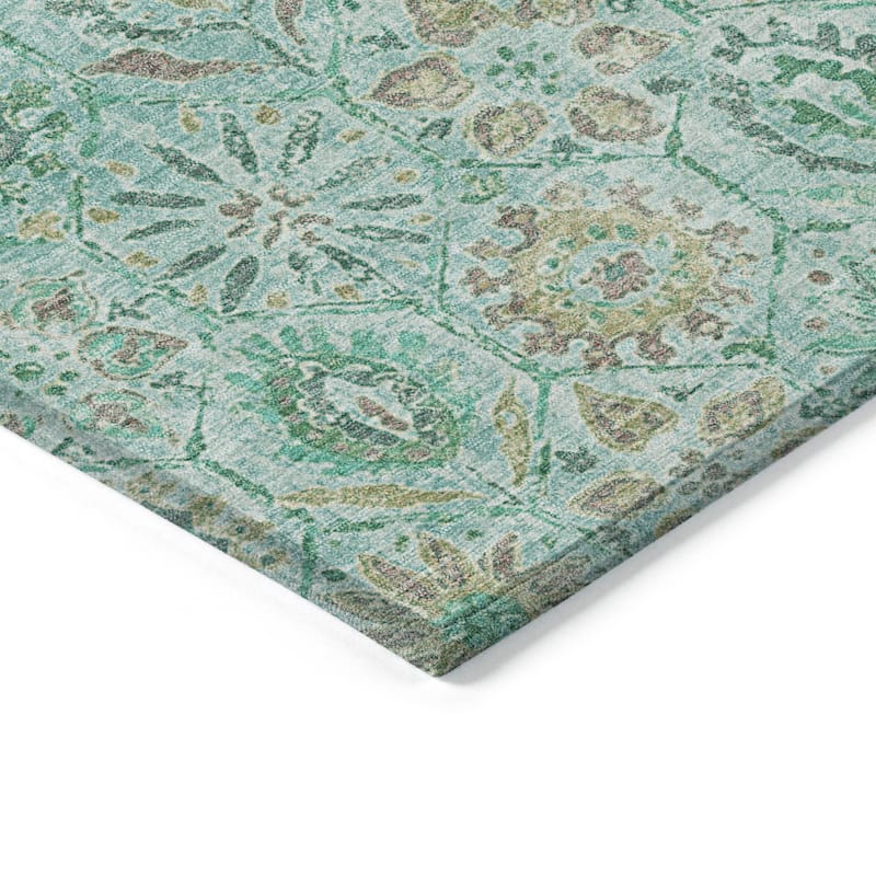 HomeRoots Floral Transitional Rectangle Outdoor Rug