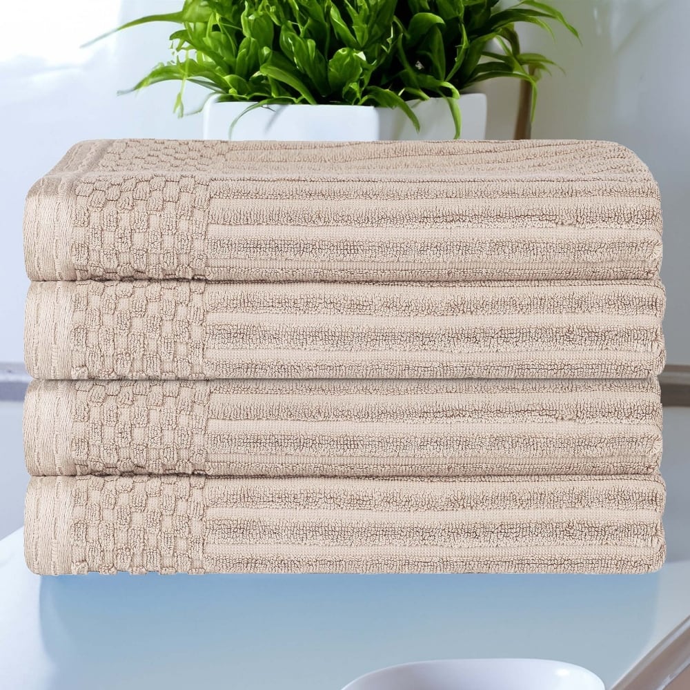 Superior Soho Ribbed Cotton Bath Towel Set of 4