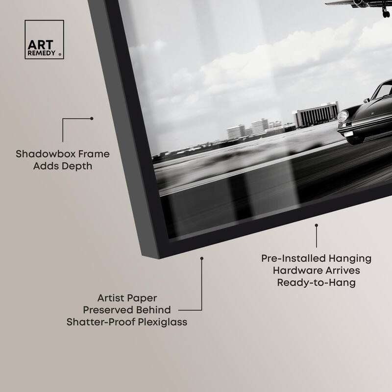 Sports Car Takeoff Shadowbox by Art Remedy
