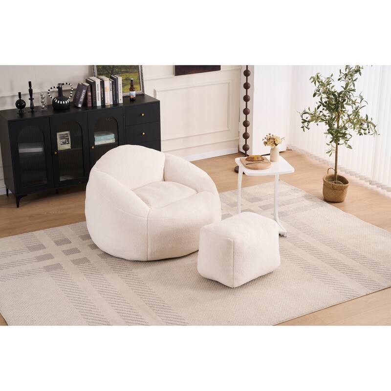 Chenille Oversized Lounger Bean Bag Chair