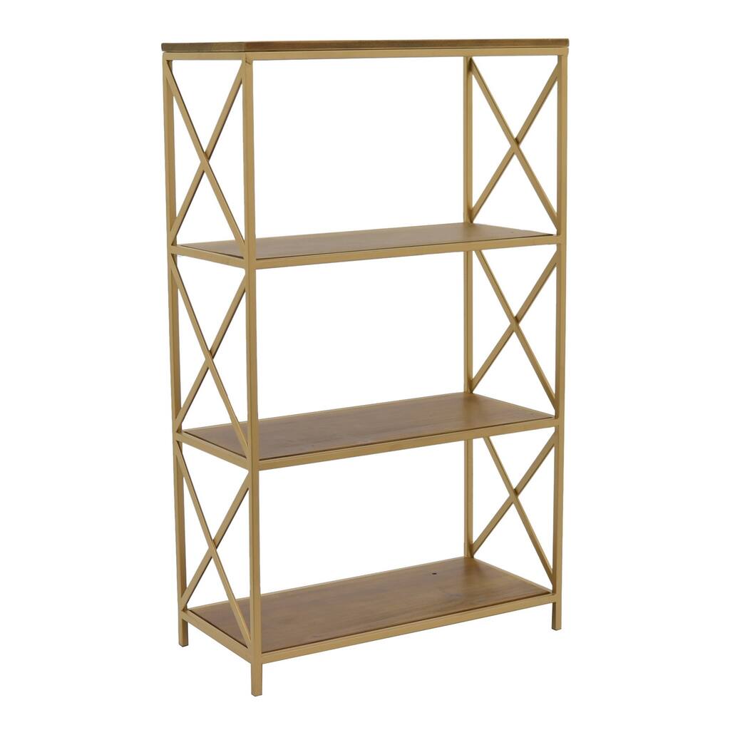 Plutus Brands Metal/wood Plant Stand in Brown Metal