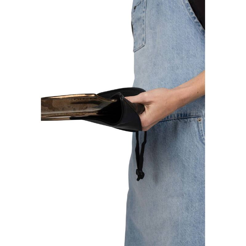 Classic Leather Square Pot Holder - 7.75" - Black