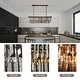 preview thumbnail 4 of 26, 47 in. Smoked Gray and Black Modern Contemporary Crystal Chandelier 2-Tier Linear Kitchen Island Pendant Light for Dining Room