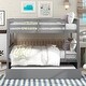 preview thumbnail 3 of 9, Convertible to 2 Full Size Platform Bunk Bed with Ladder Trundle and Safety Rail,Grey