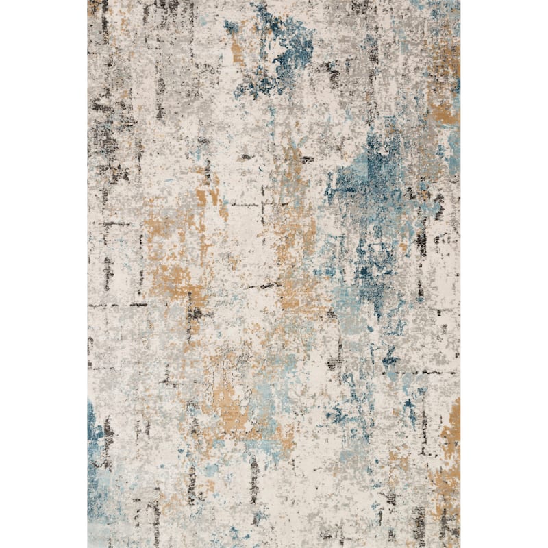 Alexander Home Keara Brushstroke Abstract Distressed Contemporary Rug