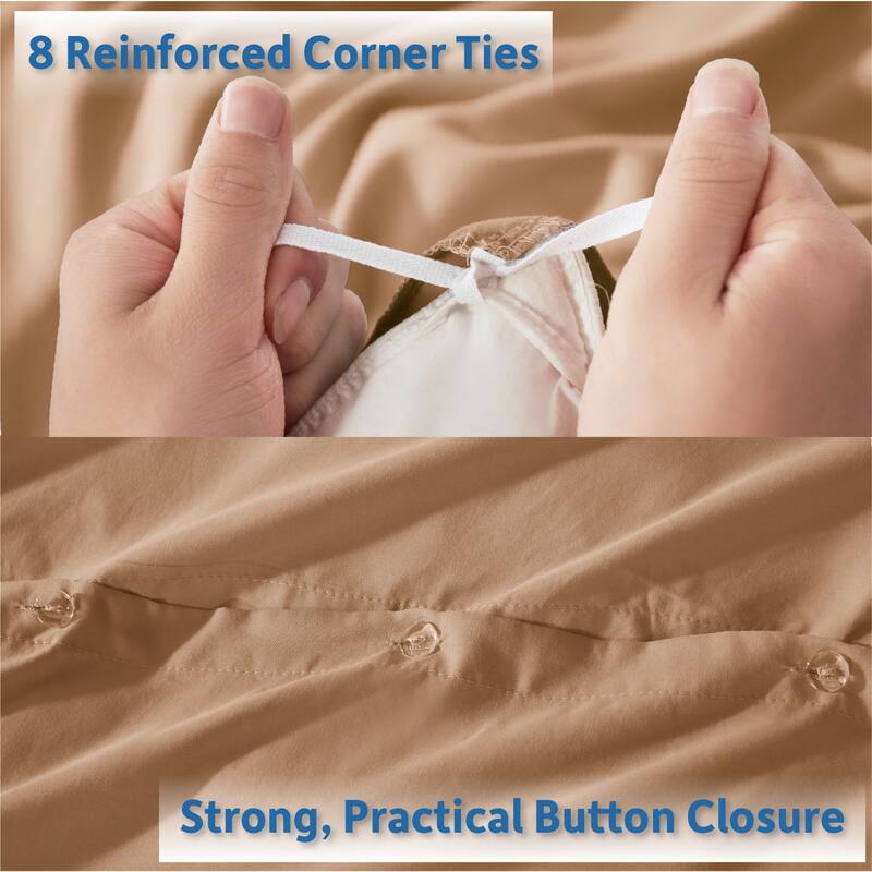 Nestl Ultra Soft Double Brushed Microfiber Duvet Cover Set with Button Closure