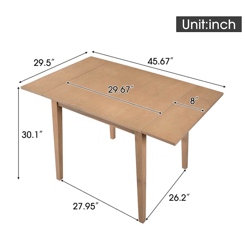Extendable Dining Table, Folding Kitchen Table with Rubberwood Legs, Space-Saving Dinner Table(Only Table)
