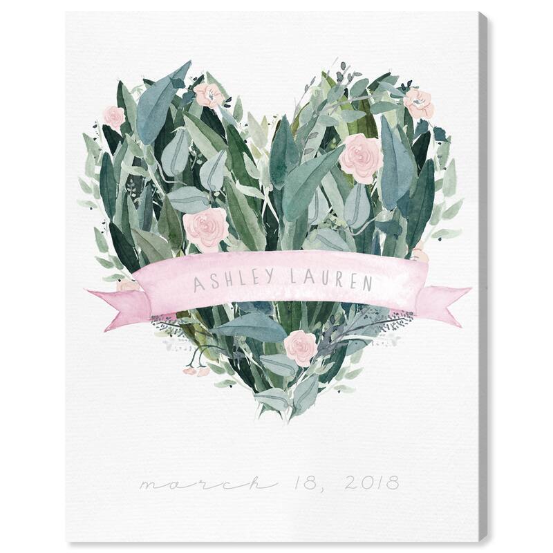 Wynwood Studio Canvas Floral and Botanical Flowers of My Heart White and Light Pink Modern & Contemporary Wall Art Canvas Print
