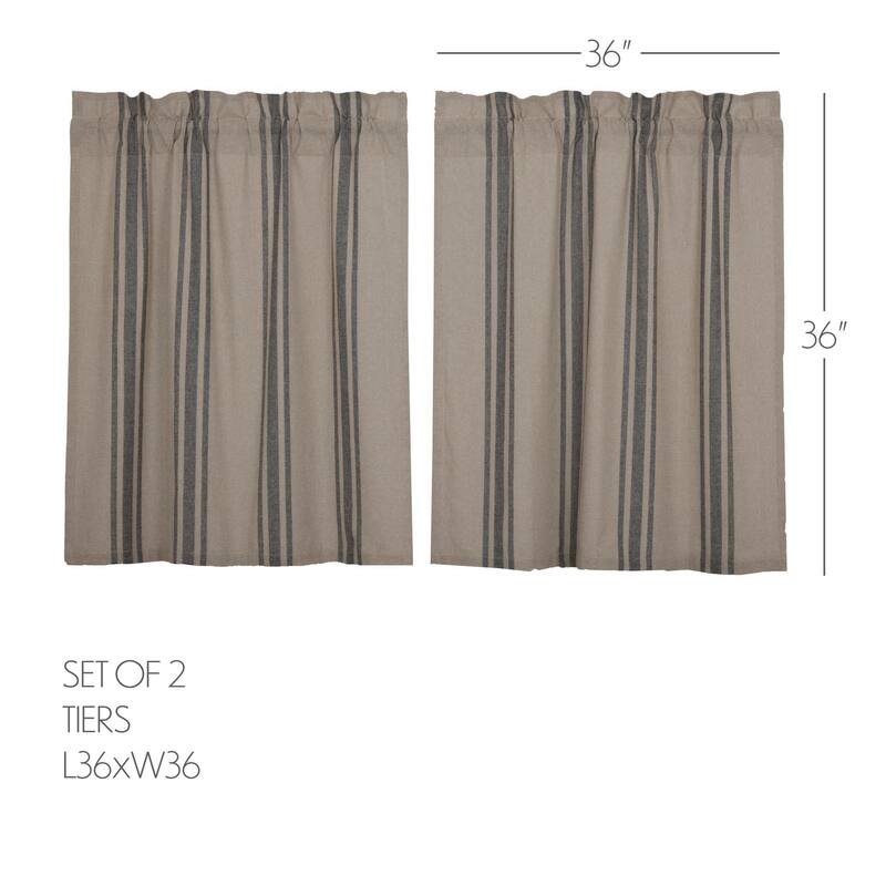 Grain Sack Charcoal Tier Set of 2 L36xW36