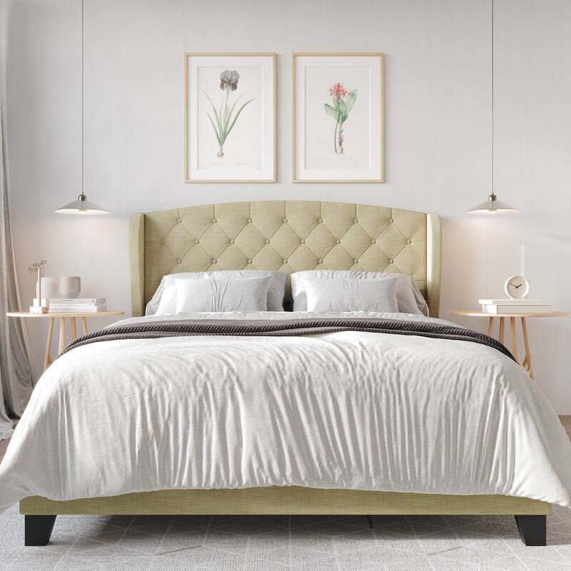 Clayfell Hartford Tufted Upholstered Panel Bed - Twin - Cream