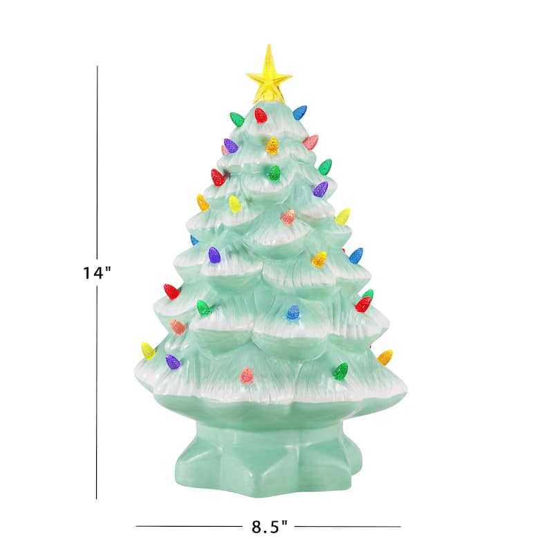14 in. Nostalgic Tree - Seafoam