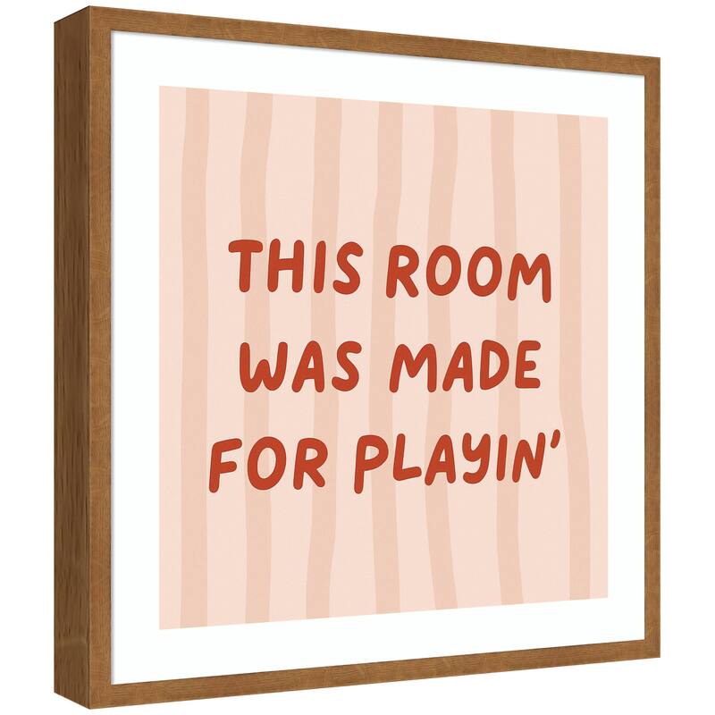 Kate and Laurel This Room Was Made For Playing Square by Laura Moss Framed Wall Art Print