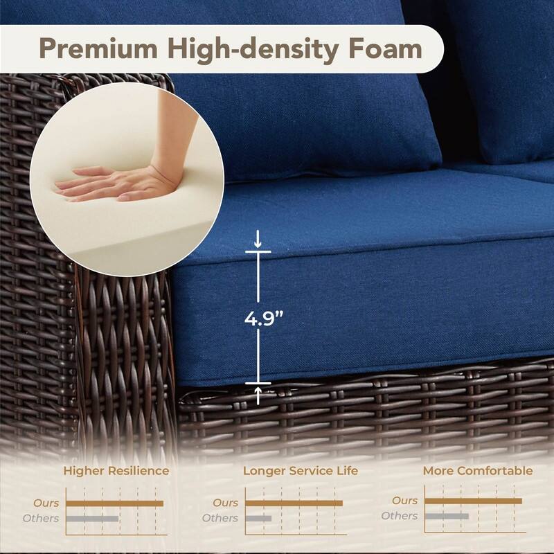 Murphy 6-Piece Outdoor Wicker Patio Furniture Conversation Sofa Sets