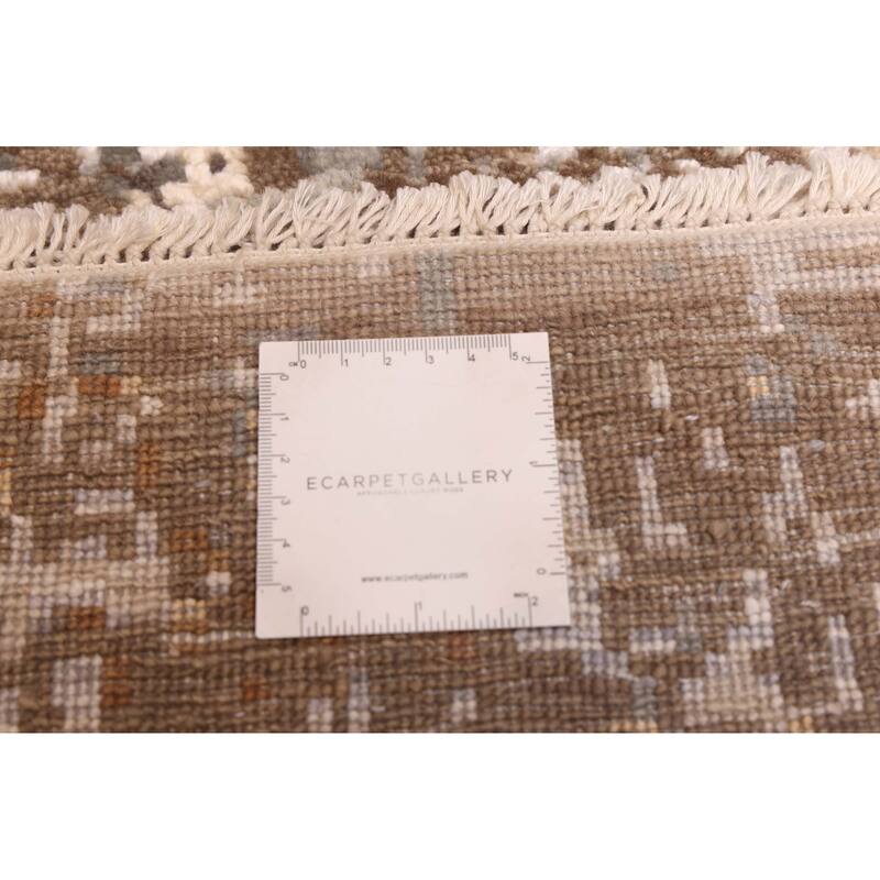 ECARPETGALLERY Hand-knotted Legacy Taupe Silk, Wool Rug - 2'5 x 10'3