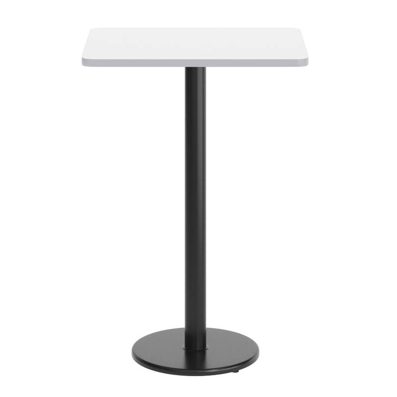 24'' x 30'' Rectangular Laminate Table Top with 18'' Round Bar Height Table Base