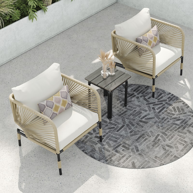 Corvus Serenity 3-piece Outdoor Chat Set with Sunbrella Pillows